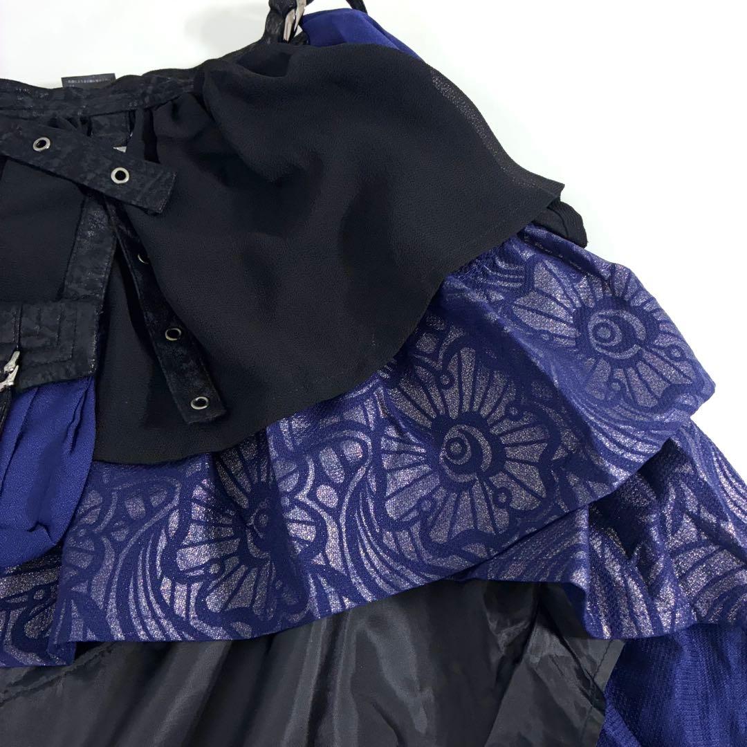 希少 キューティーフラッシュ QutieFrash ラップスカート 和柄 ブルー