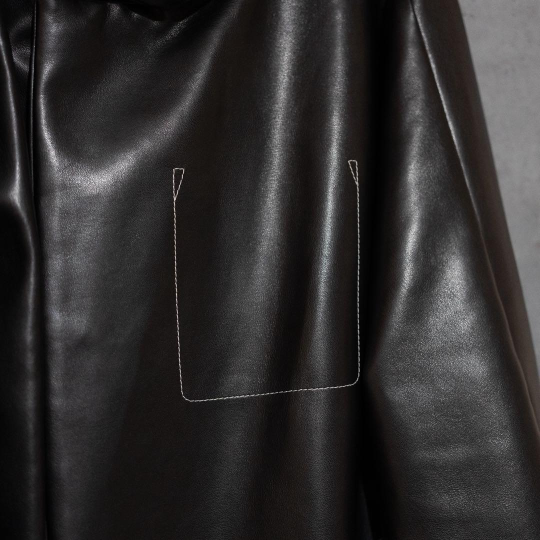 Maison Margiela 20AW Aライン フェイクレザージャケット 黒