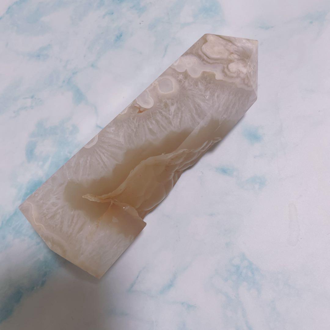 フラワーアゲート タワー 桜瑪瑙 天然石インテリア 天然石 置き物