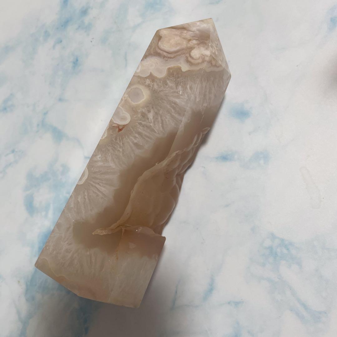 フラワーアゲート タワー 桜瑪瑙 天然石インテリア 天然石 置き物