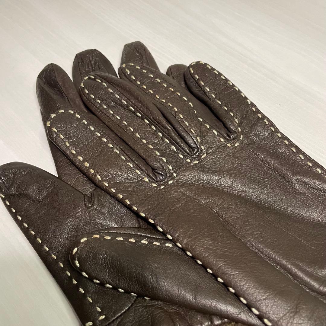美品☆アレキサンダーマックイーン☆手袋☆ブラウン☆シープスキン☆