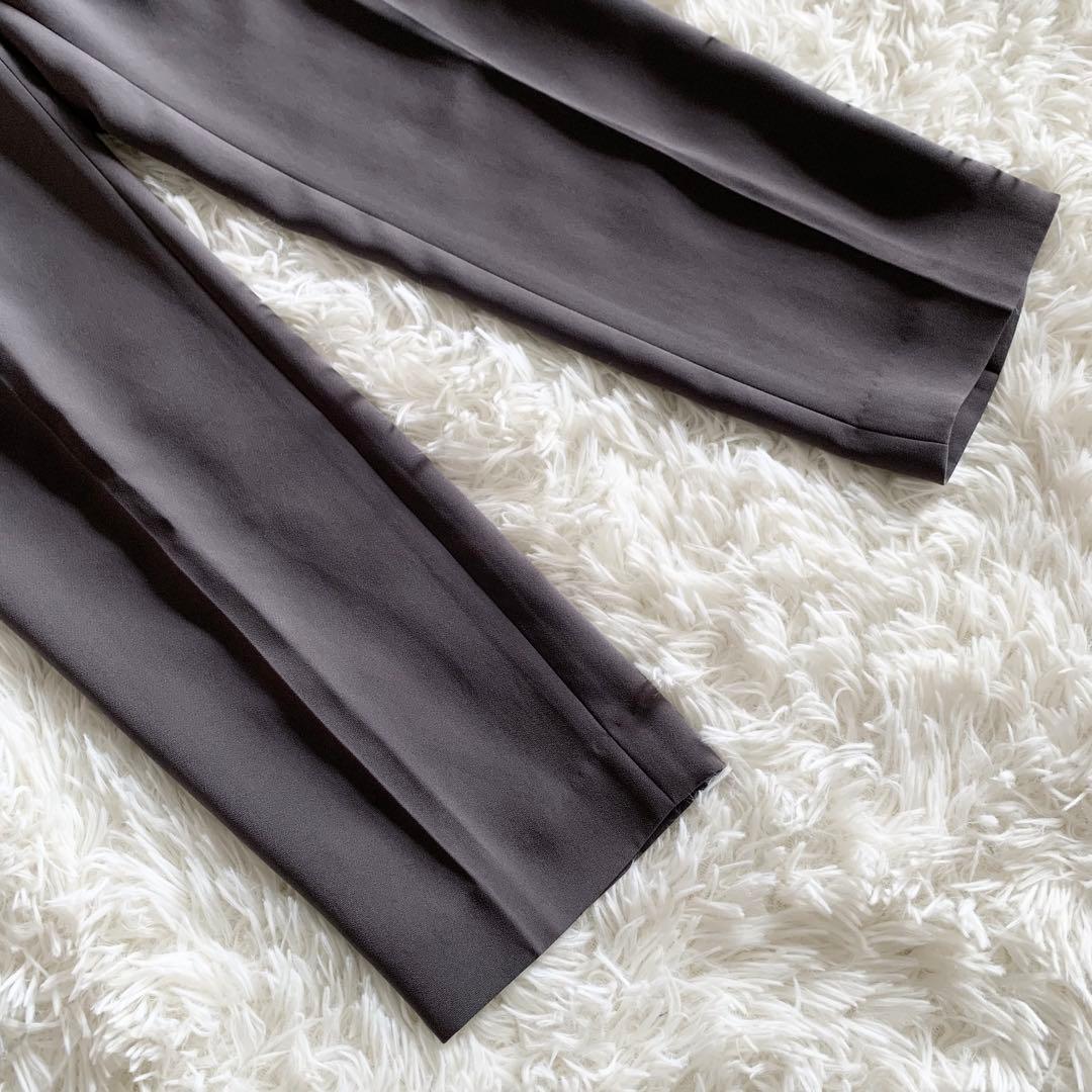 【美品】PLST プラステ　トリアセブレンド　ノーカラー　パンツスーツ　L