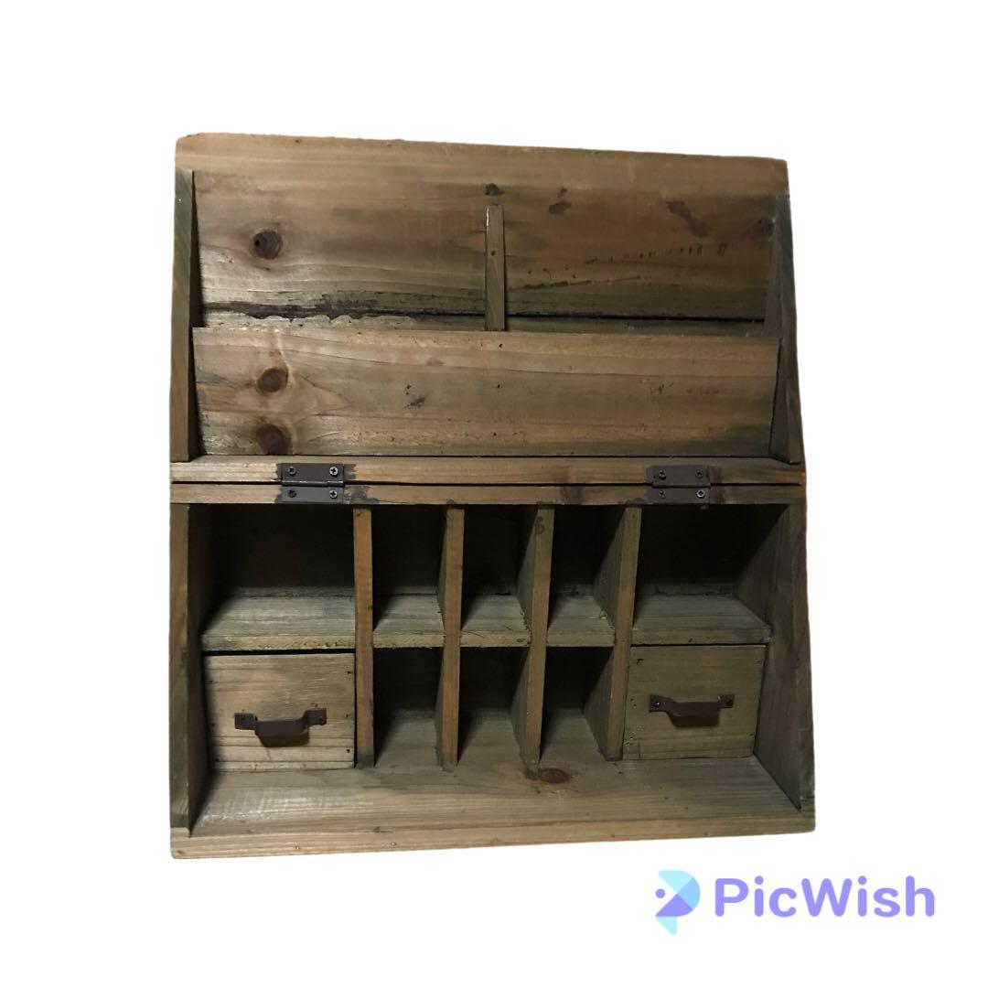 志成販売 開けると小物入れとポストカード入れになります。とじるとただの箱。です。