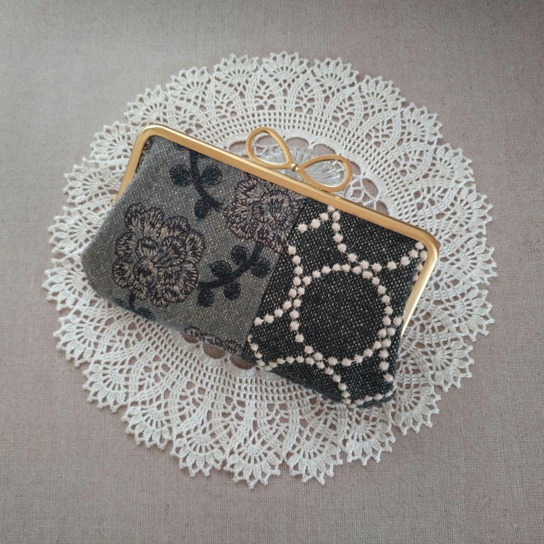 1262 ミナペルホネン yula 親子がま口長財布