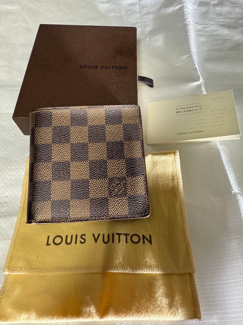 Louis Vuitton ルイヴィトン 二つ折り財布 ダミエ 箱・保存袋付き