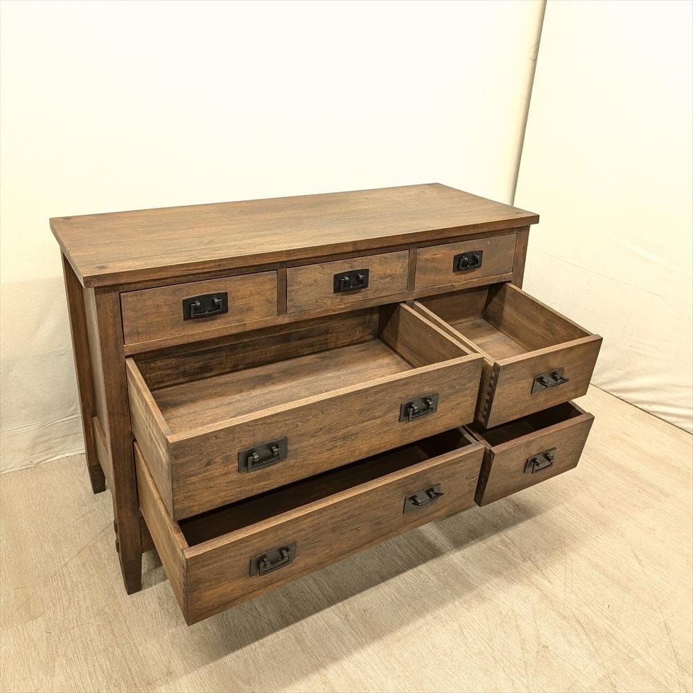 無垢　リビングチェスト　ワイドチェスト　タンス　チェスト　箪笥　ドロワー