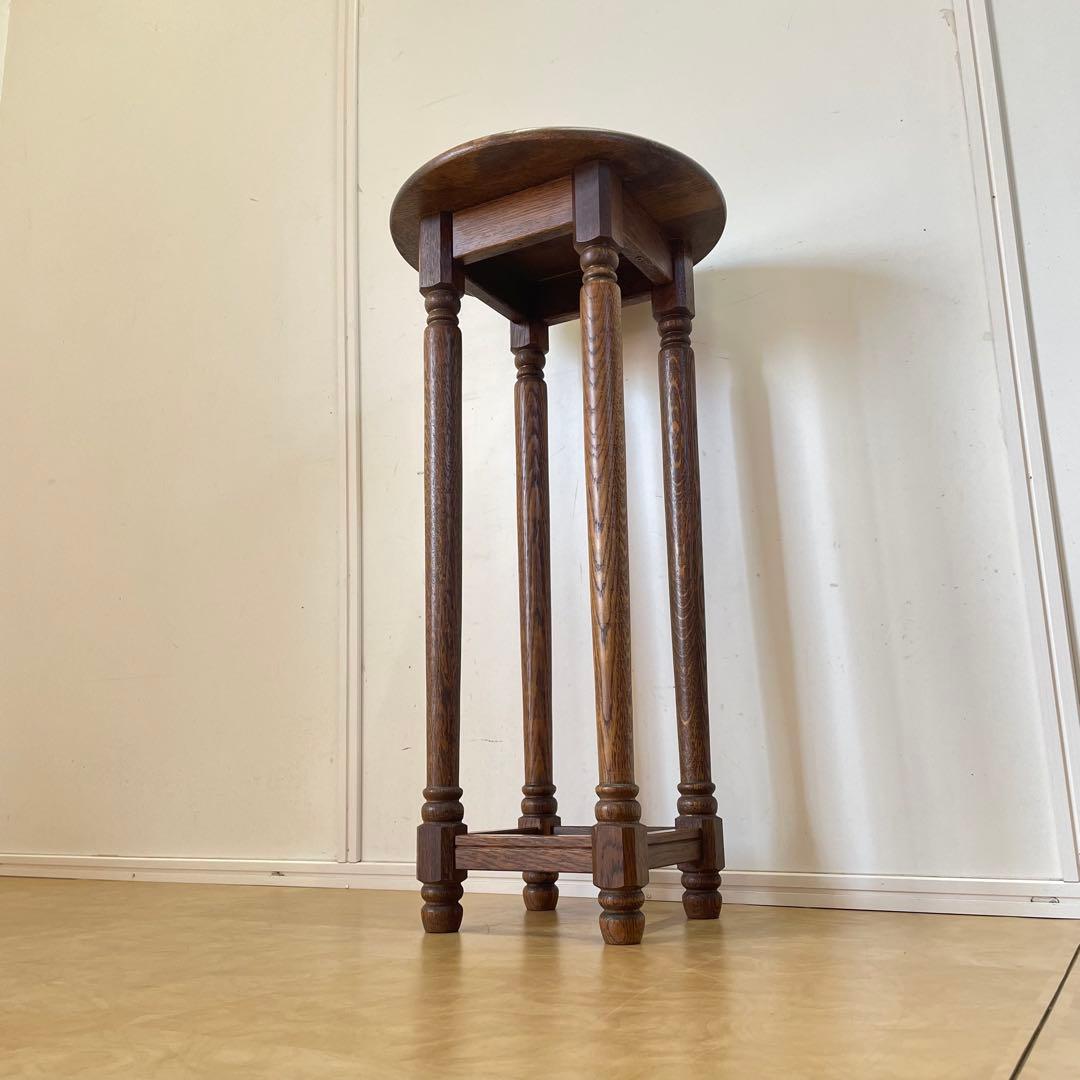 オーク材 フラワースタンド 花台 サイドテーブル コンソール アンティーク