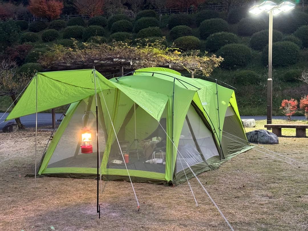 美品 モンベル ムーンライトキャビン4 SPGN グリーン グランドシート付