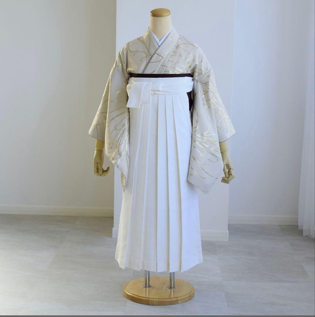 ヒ*リ様 着物・長襦袢 2点セット ベージュ金彩・糸菊