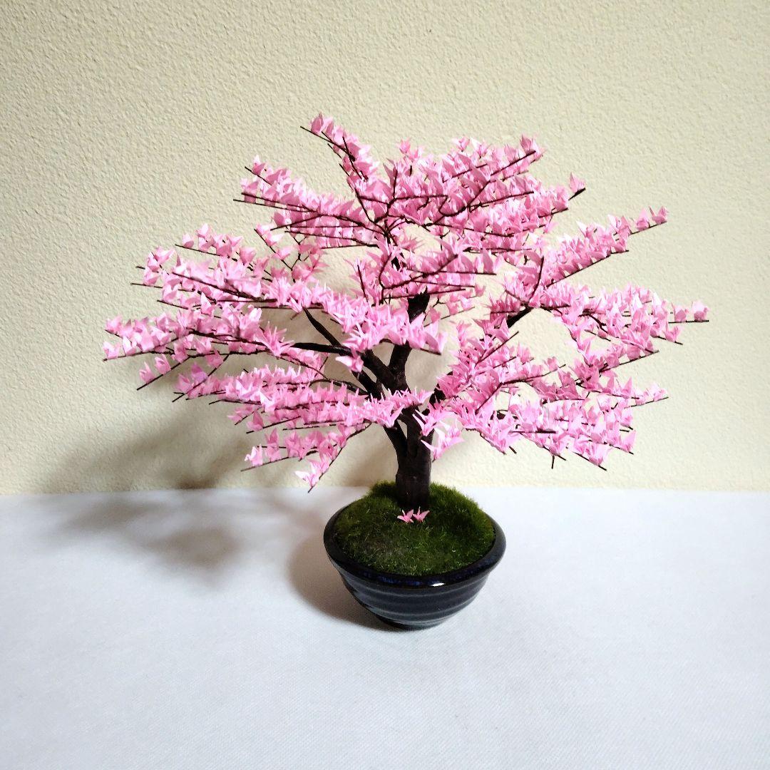 折り鶴盆栽(桜　盆栽)No.48