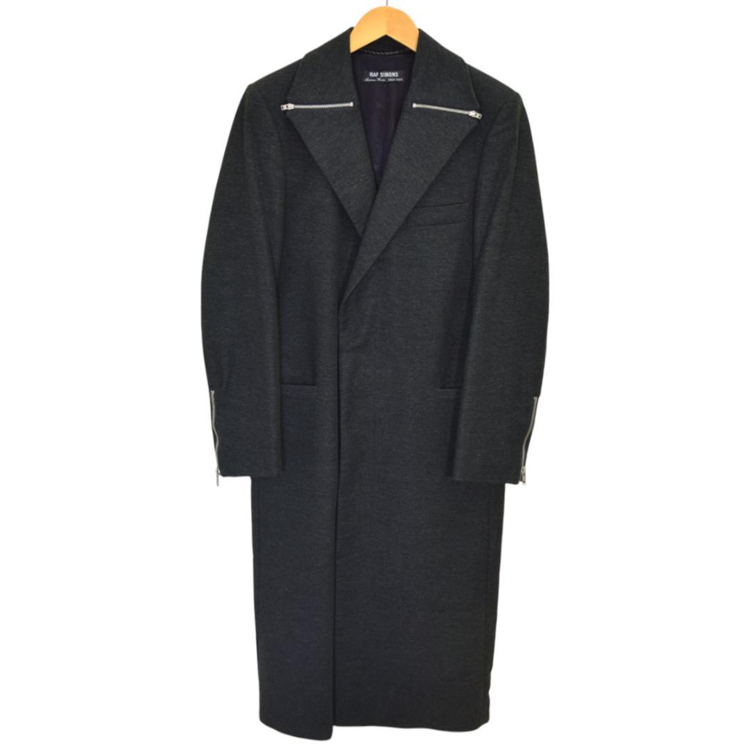 98AW ラフシモンズ RAF SIMONS ジップデザインチェスターコート