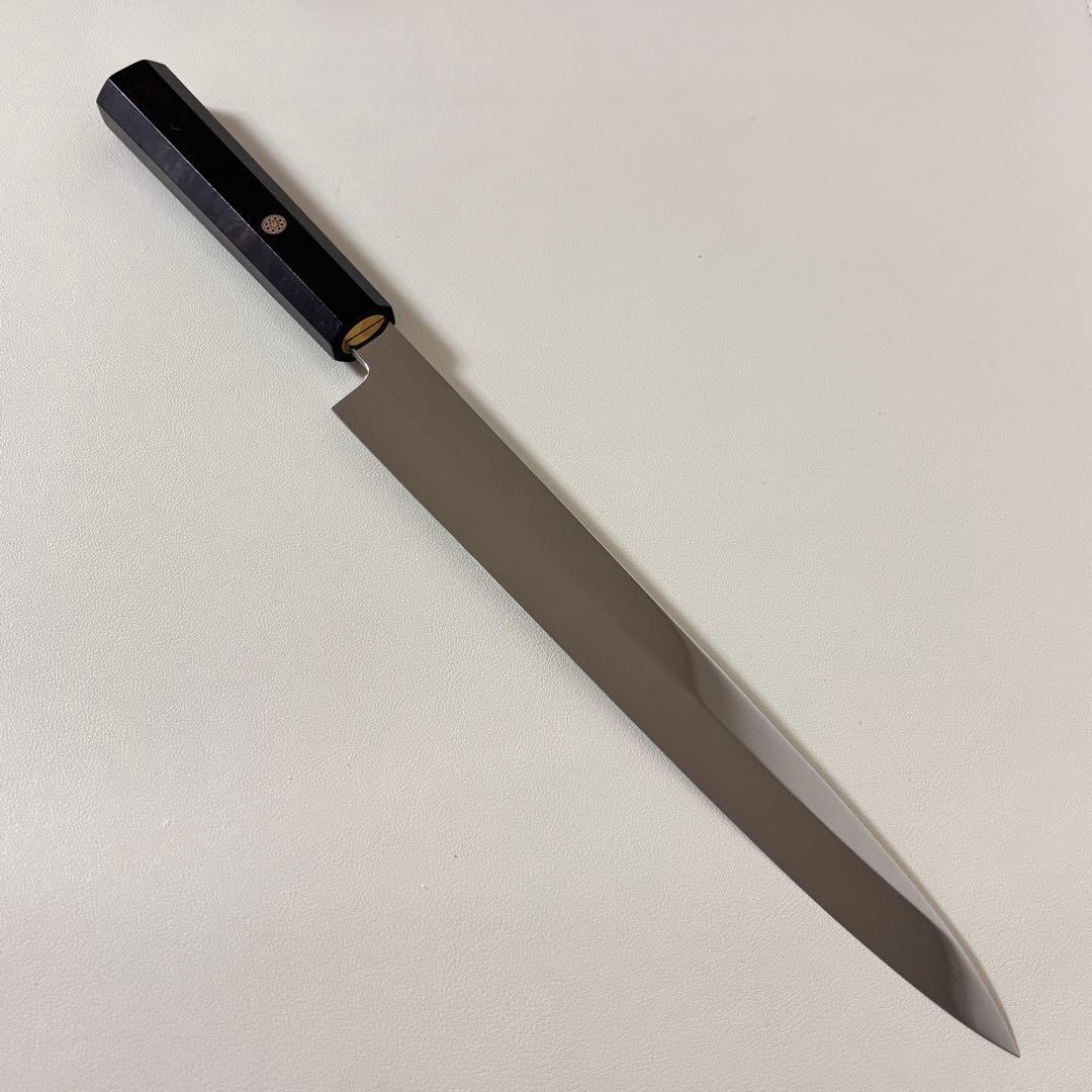 270mm 柳刃包丁 鏡面　黒檀八角柄 刺身包丁 「全鋼」