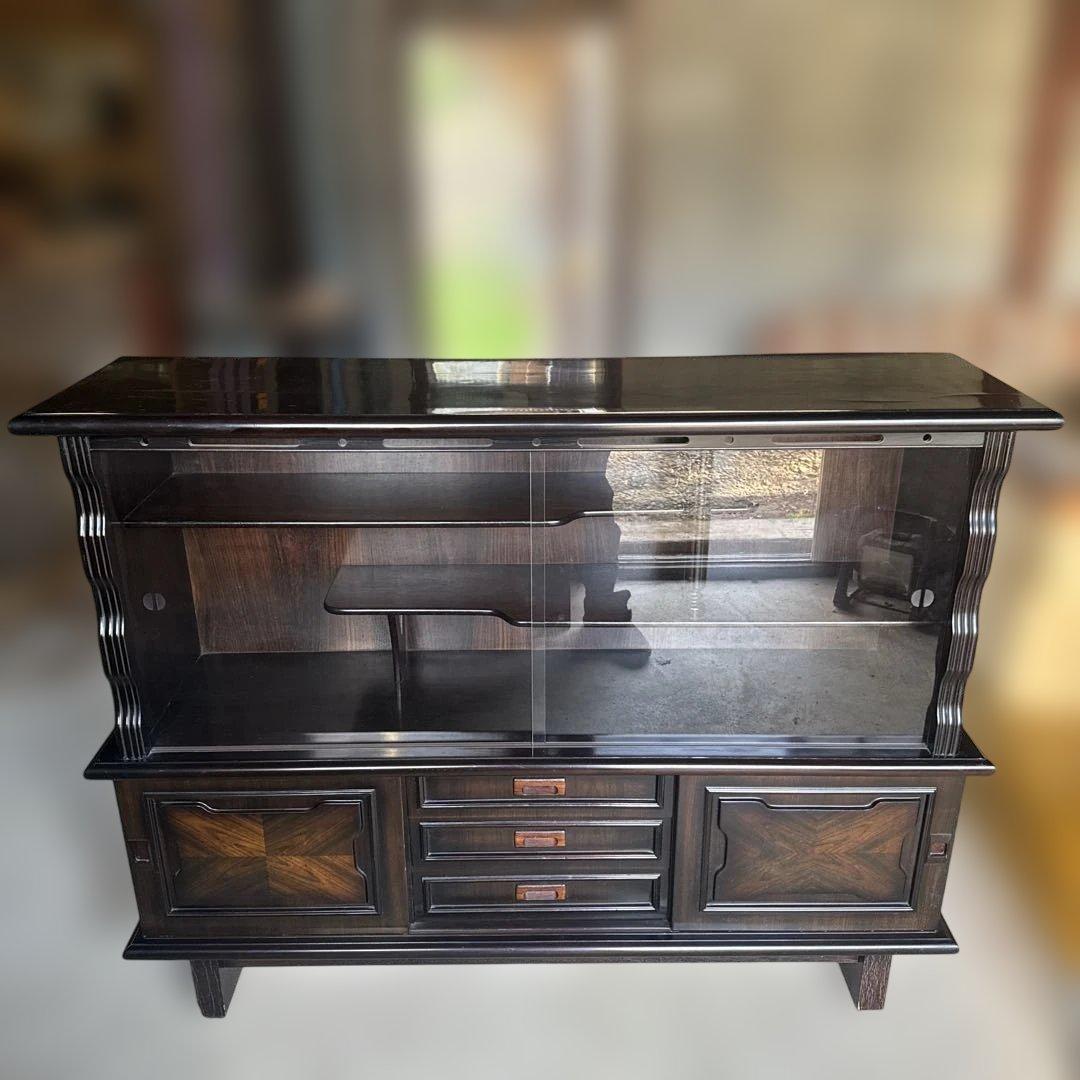 和風引戸棚　木製　茶箪笥　食器棚　小物入れ　収納棚　昭和レトロ