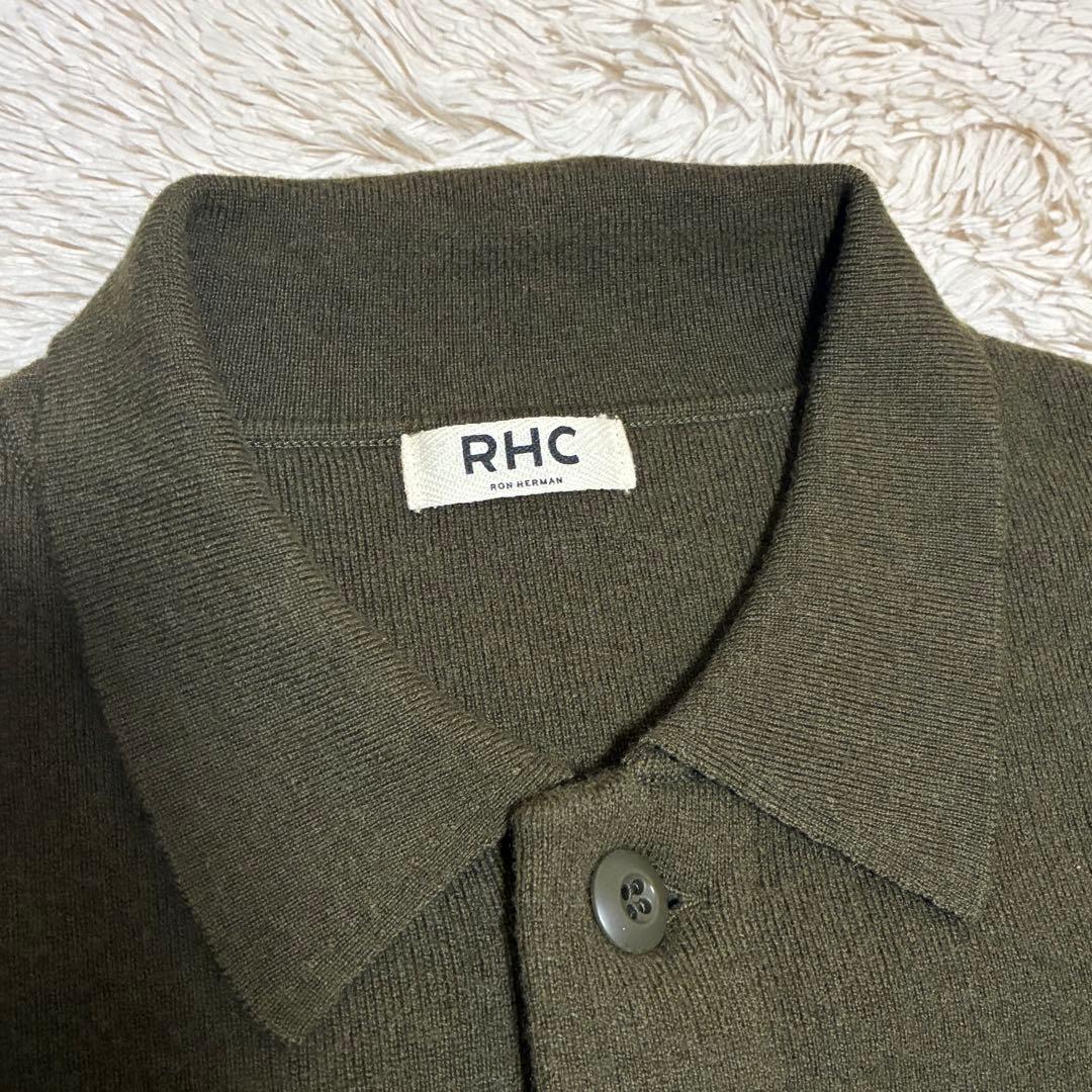 RHC ロンハーマン ポロカラー ニット シャツカーディガン カーキ グリーン