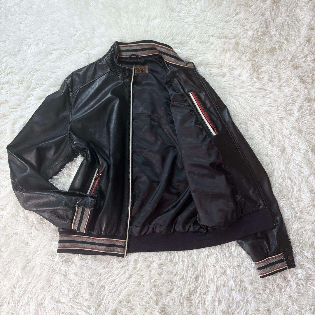 ☆希少XLサイズ☆BALMAIN バルマン シングルライダース リアルレザー