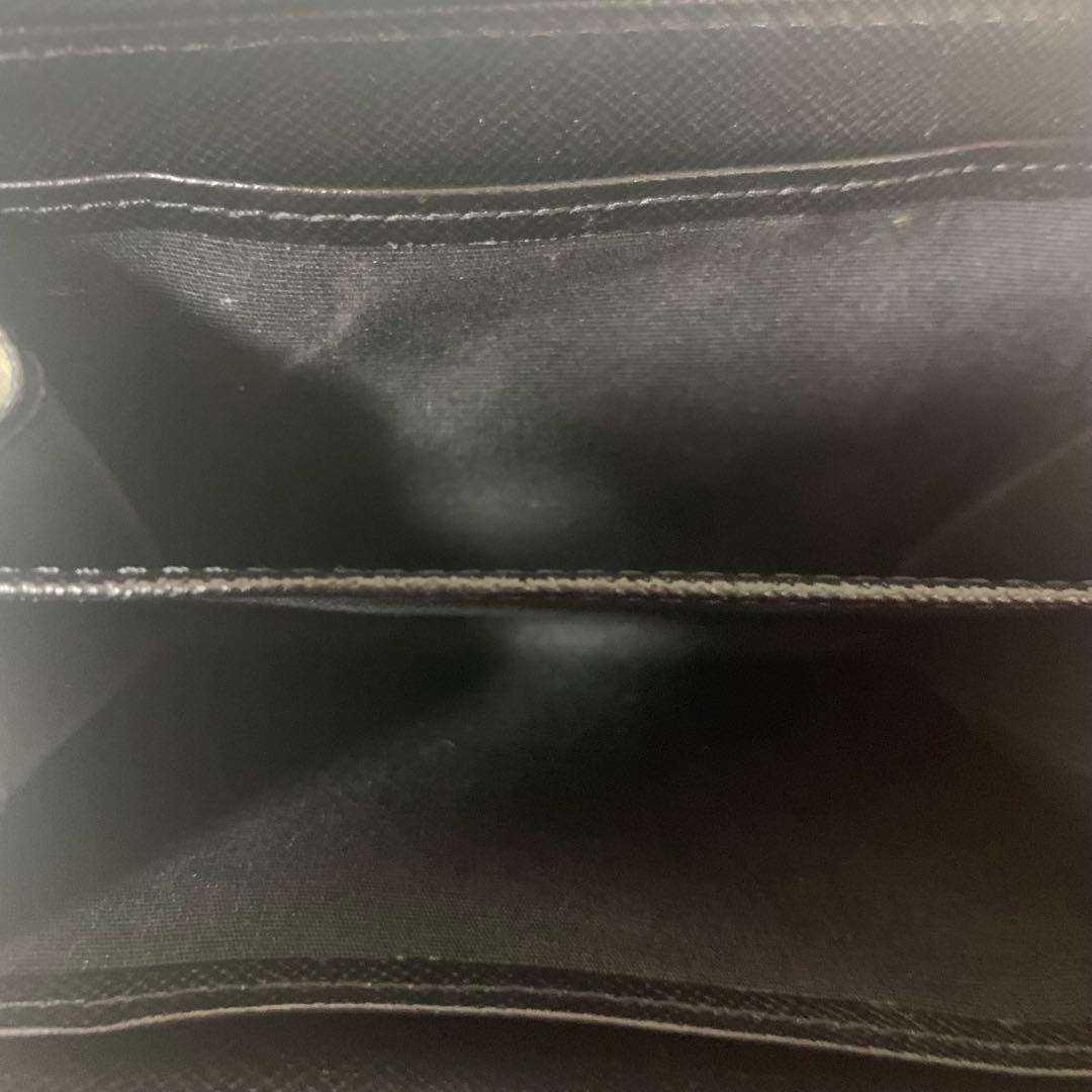 ポールスミス　ポールドローイング 二つ折り財布 レザー 総柄　L字ジップ 黒