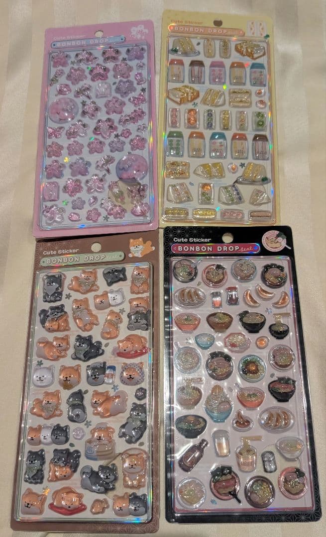 和柄　ボンボンドロップシール　4枚セット