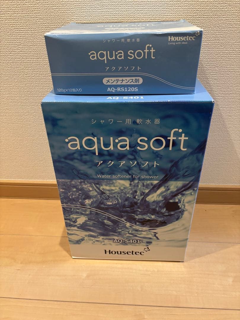 aqua soft シャワー用軟水器 AQ-S401とメンテナンス剤2点セット