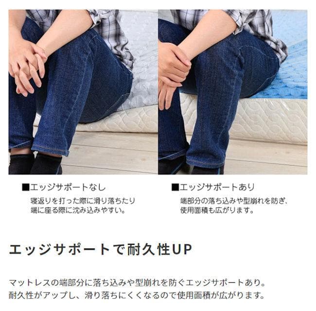 ポケットコイルマットレス セミダブル 少し硬め リバーシブル体圧分散（1181）