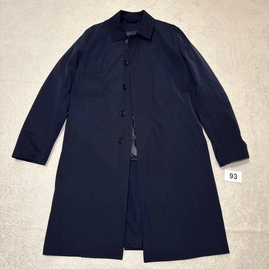 93 極美品　鎌倉シャツ　DICROS ステンカラーコート　ネイビー　46 M