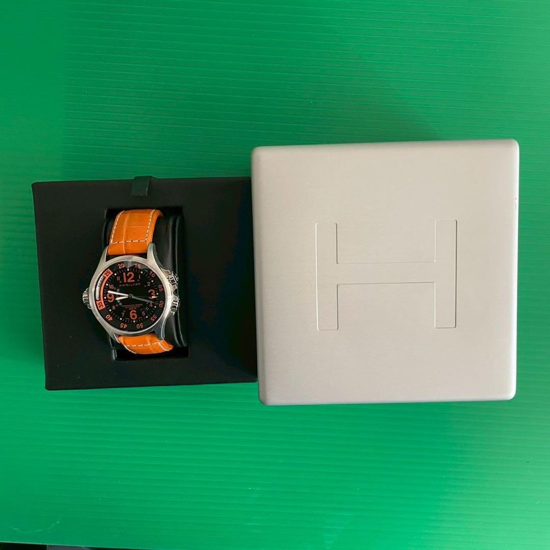 イ*ゴ様 Hamilton アナログ時計 クロコダイルレザー