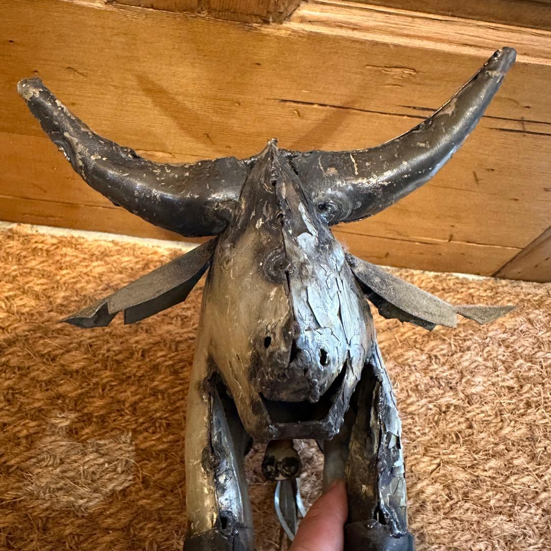 複数購入割引⭕️ バッファロー　アイアン製　置物　とても味のある作品です