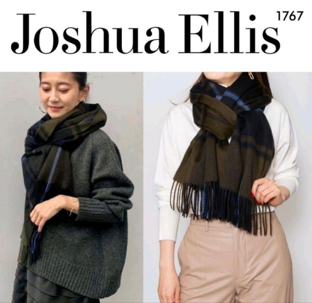 新品　Joshua Ellis カシミヤ100% チェック柄ストール