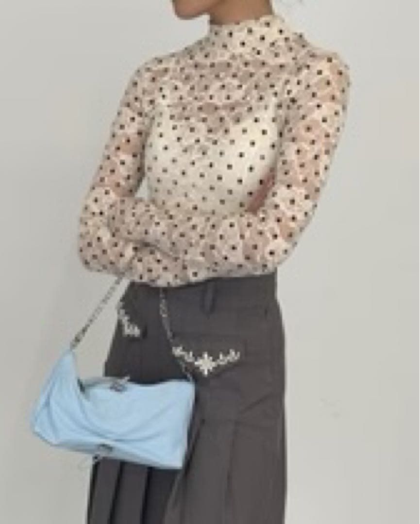 トップス POPPY DOT LACE SEE-THROUGH TOP