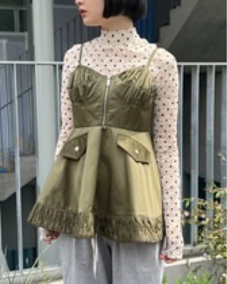 トップス POPPY DOT LACE SEE-THROUGH TOP