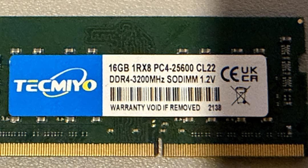 DDR4-3200 SO-DIMM32GB (16GB×2) 動作確認済ノート用