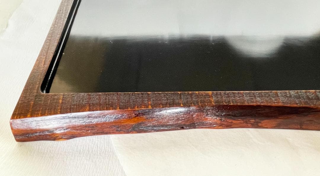 自然木盛台 内黒 敷台トレー 敷盆産 木製 香川漆器 讃岐漆器 漆器