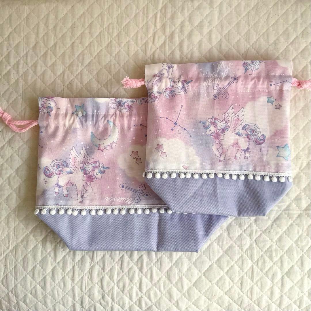 オーダーページ　お弁当袋&コップ袋2点セットユニコーン