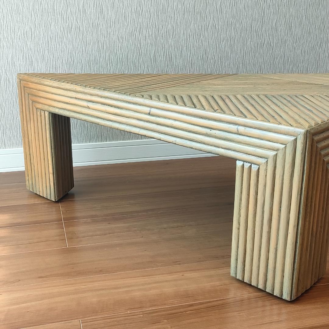 カサブランカ　ローテーブル　ラタン　コーヒーテーブル