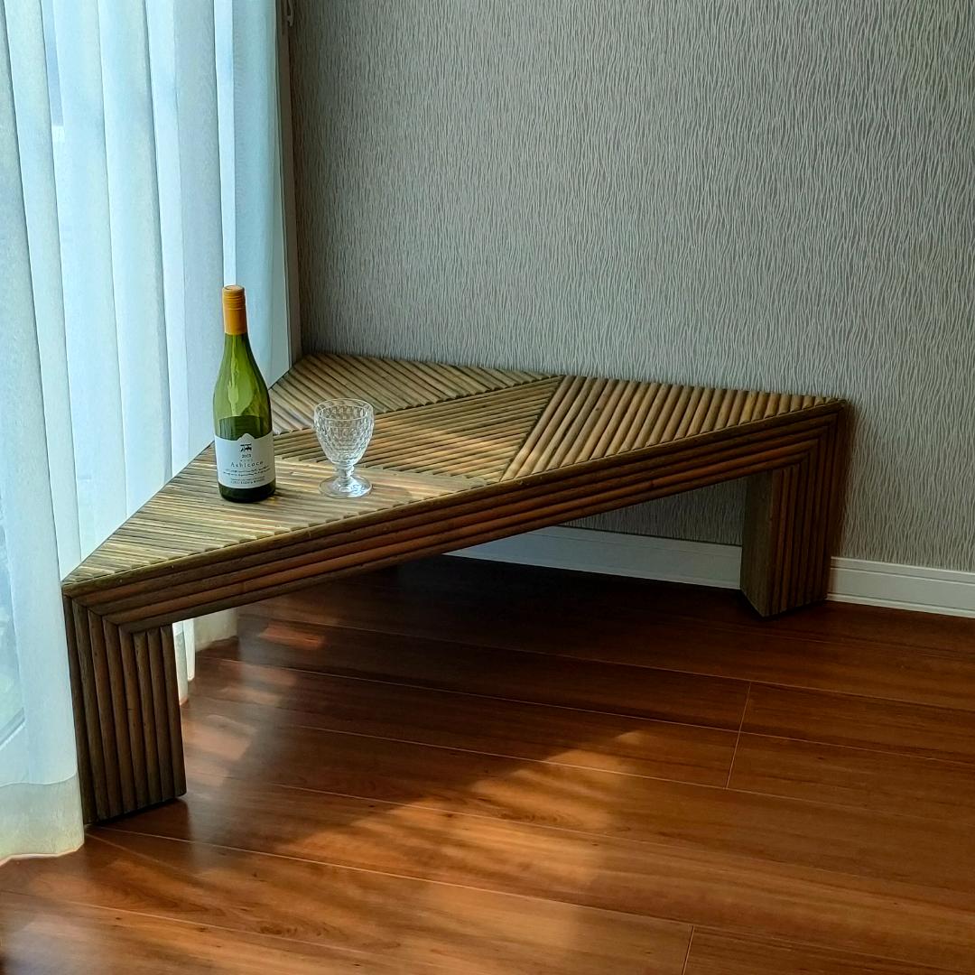 カサブランカ　ローテーブル　ラタン　コーヒーテーブル