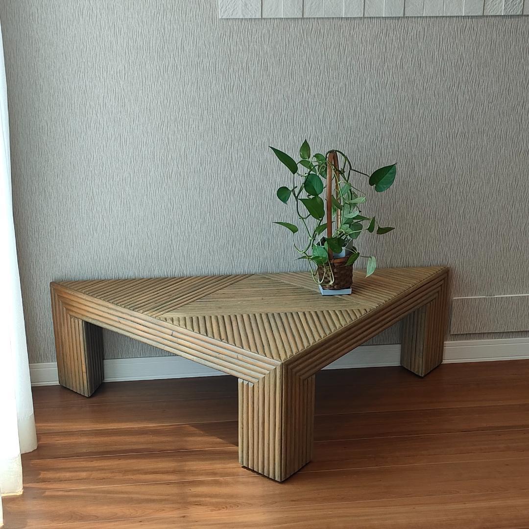 カサブランカ　ローテーブル　ラタン　コーヒーテーブル