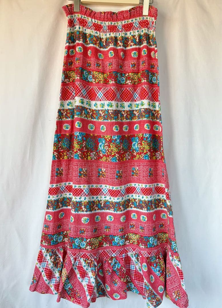 70s vintage花柄 ロングスカート