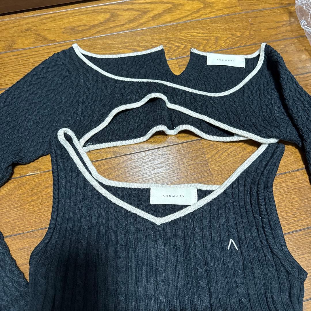 アンドマリー nana cable flare mini dress