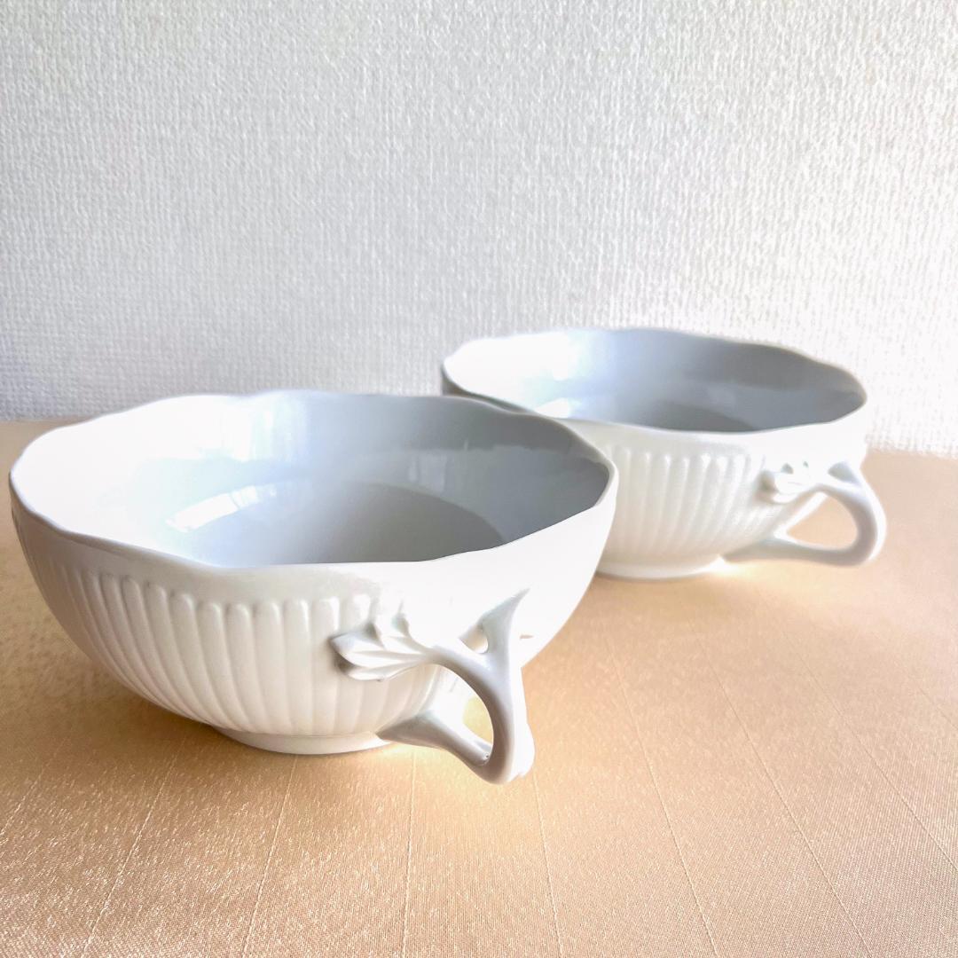 ★新品未使用★CESKY PORCELAN ダブルハンドル　スープボール2点