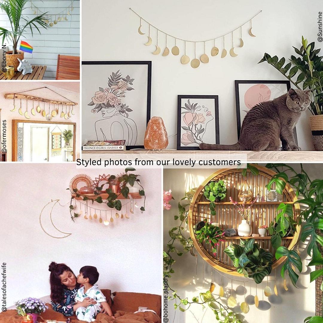 お部屋のアクセントに　ハンドメイド月相ガーランド