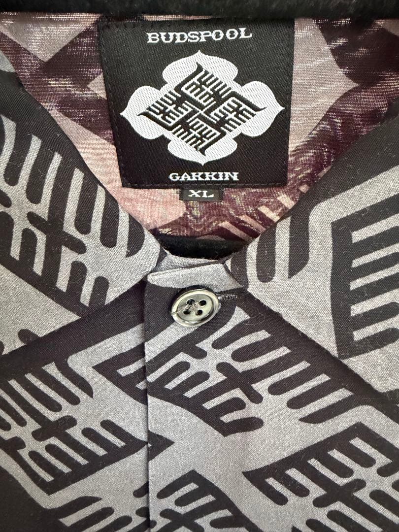GAKKINxBUDSPOOL 花罰家紋 L/S HAWAIlAN SHIRT