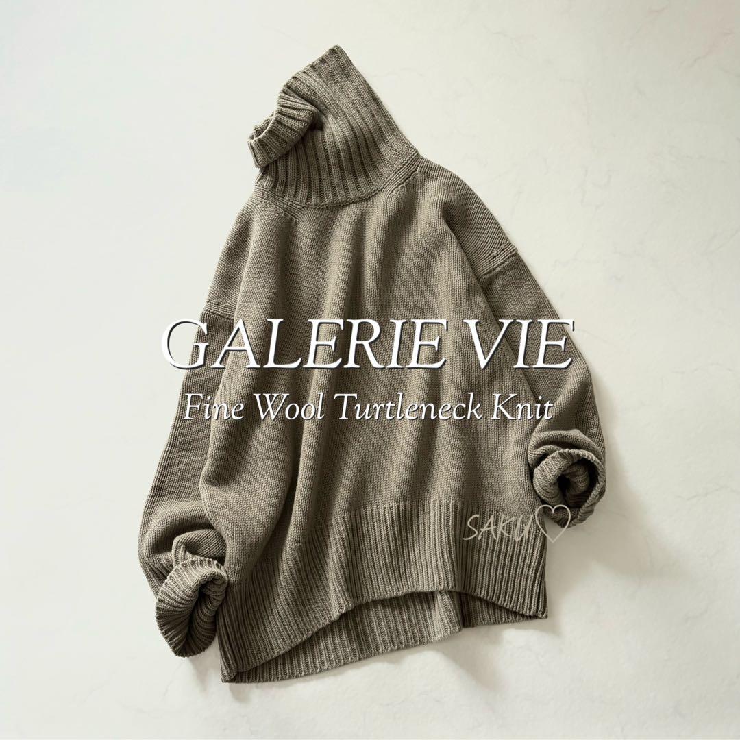定価30800円 GALERIE VIE ファインウールタートルネックニット M