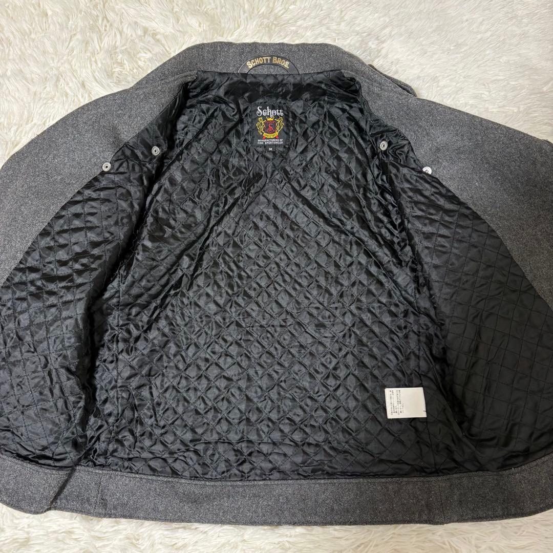 激レア【Schott】ダブルライダース レザー ウール切り替え ブラック グレー