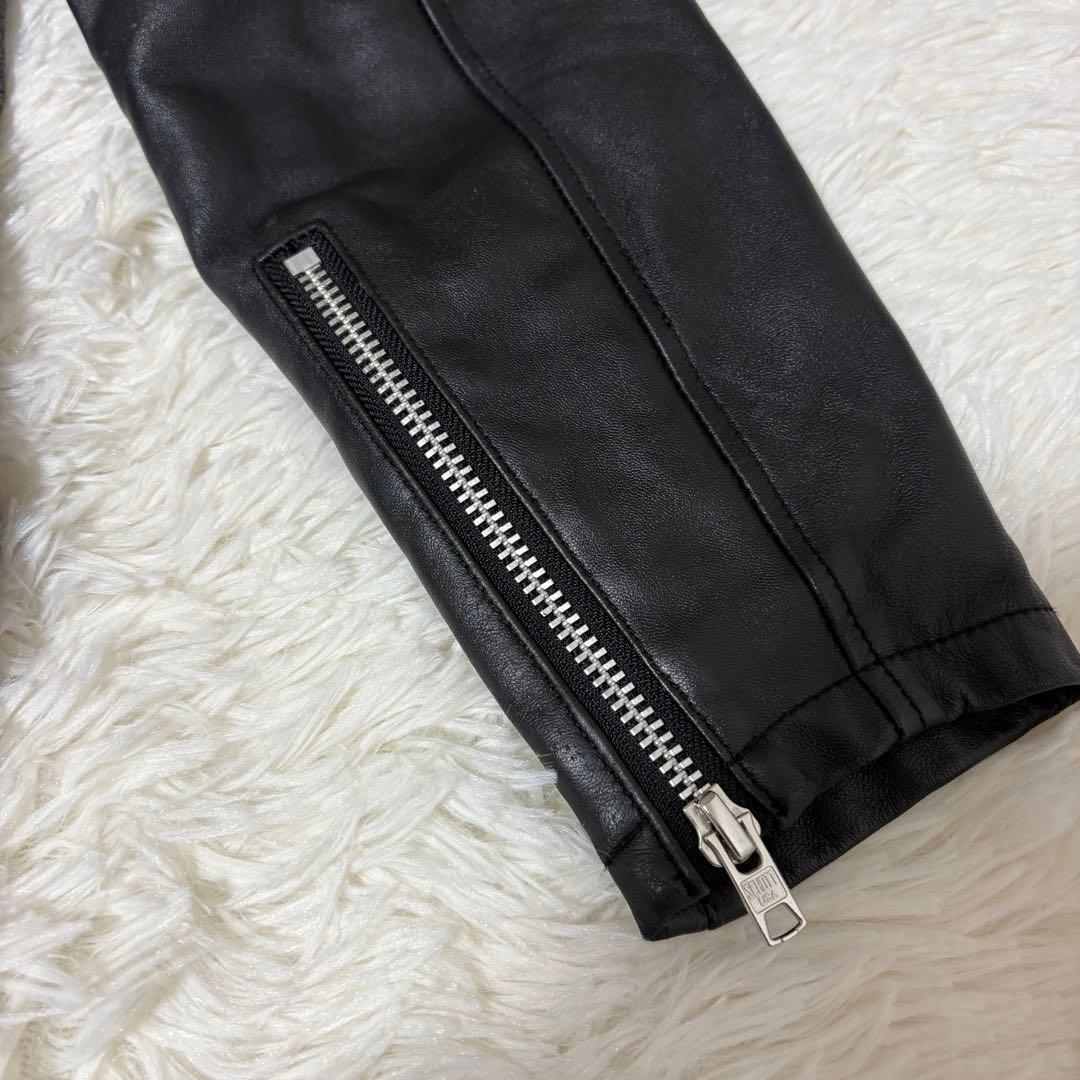 激レア【Schott】ダブルライダース レザー ウール切り替え ブラック グレー