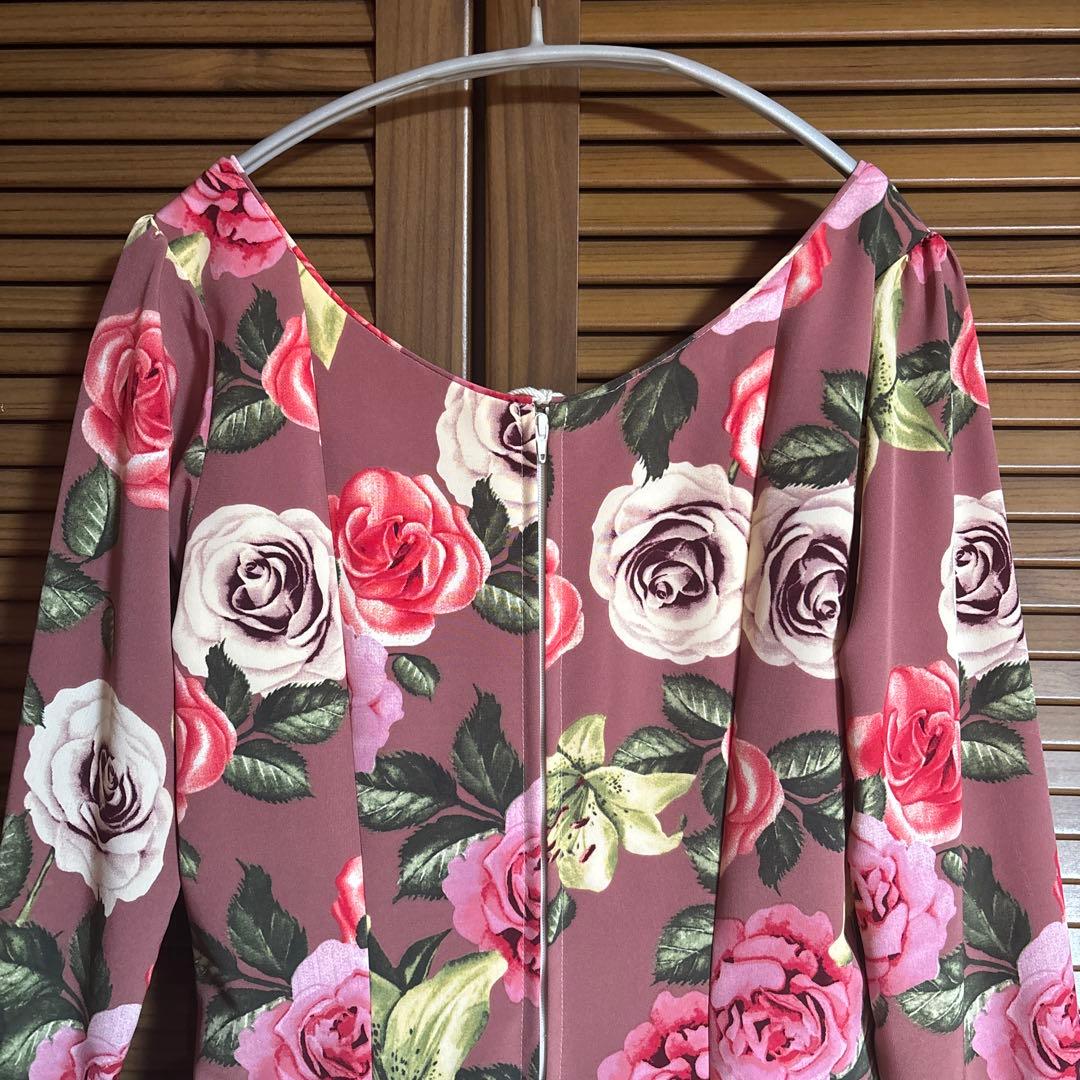 値下げ マリキータ 1点物 フラメンコワンピース 花柄 ピンク系 フラメンコ衣装