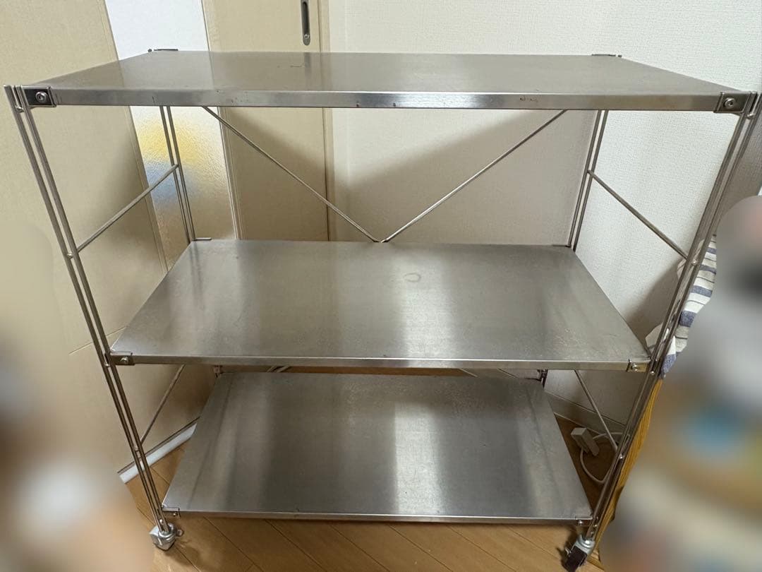 無印良品 ステンレスユニットシェルフステンレス棚セット ワイド小 キャスター付き