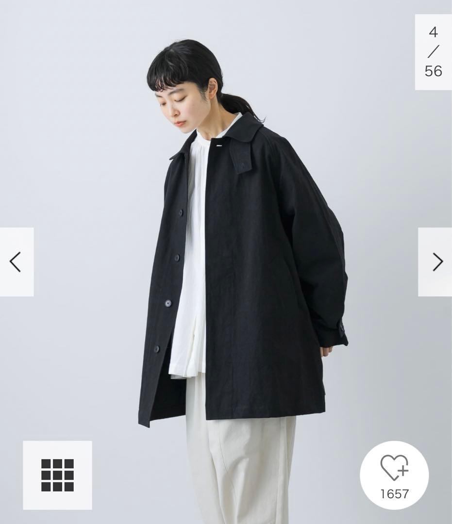 新品タグ付◆ かぐれ コットンバックタックショートコート　ブラック