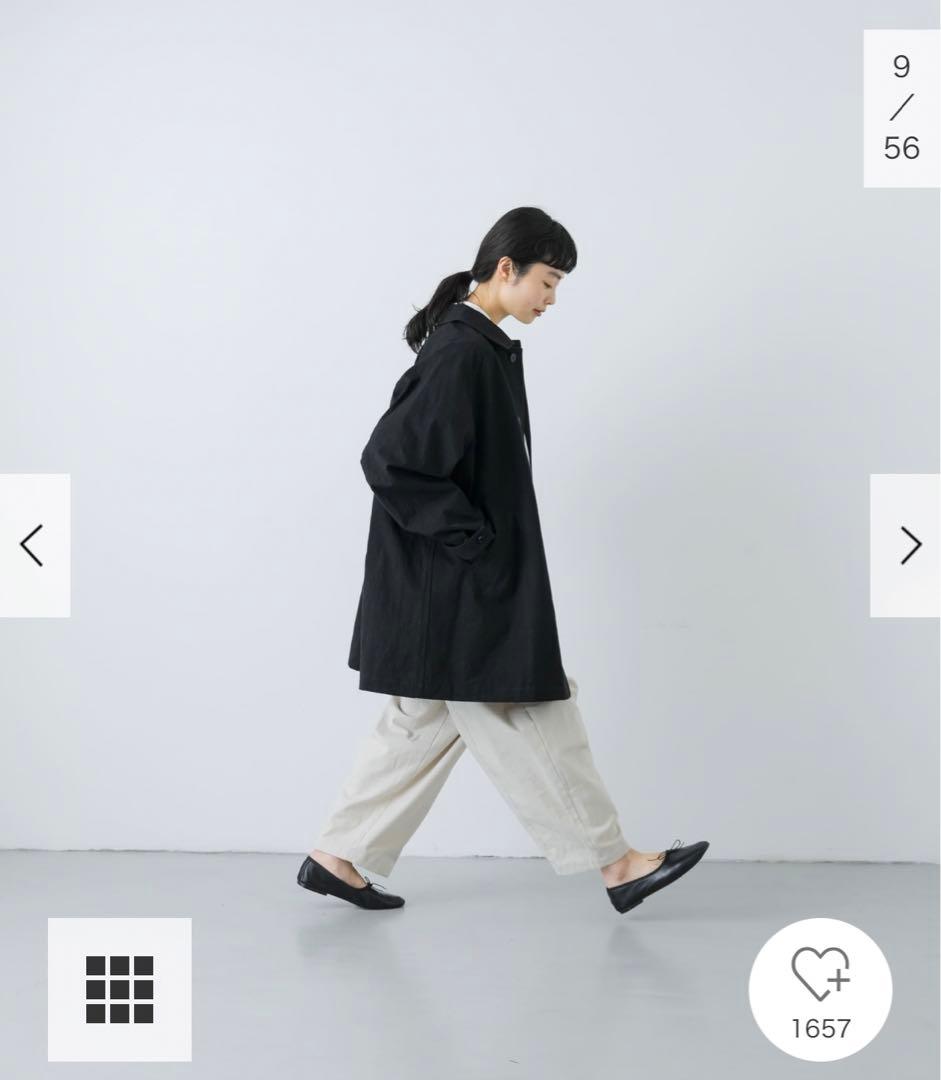 新品タグ付◆ かぐれ コットンバックタックショートコート　ブラック
