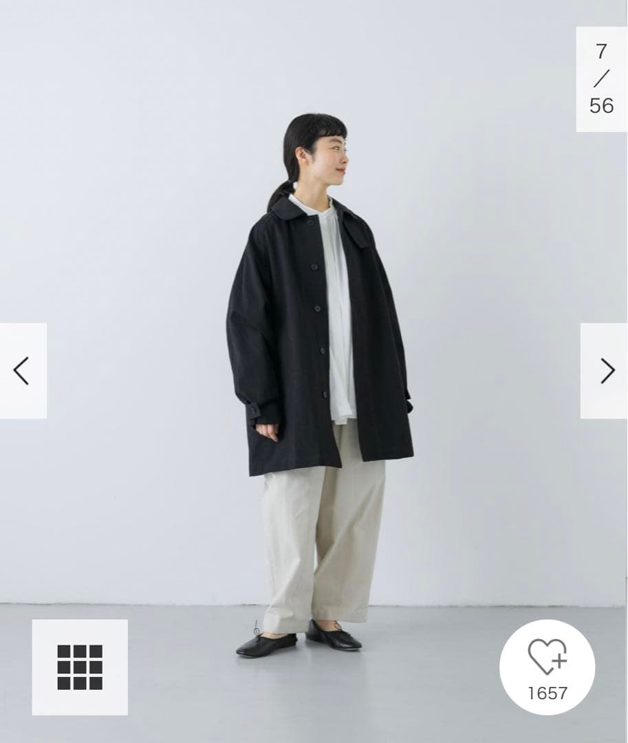 新品タグ付◆ かぐれ コットンバックタックショートコート　ブラック