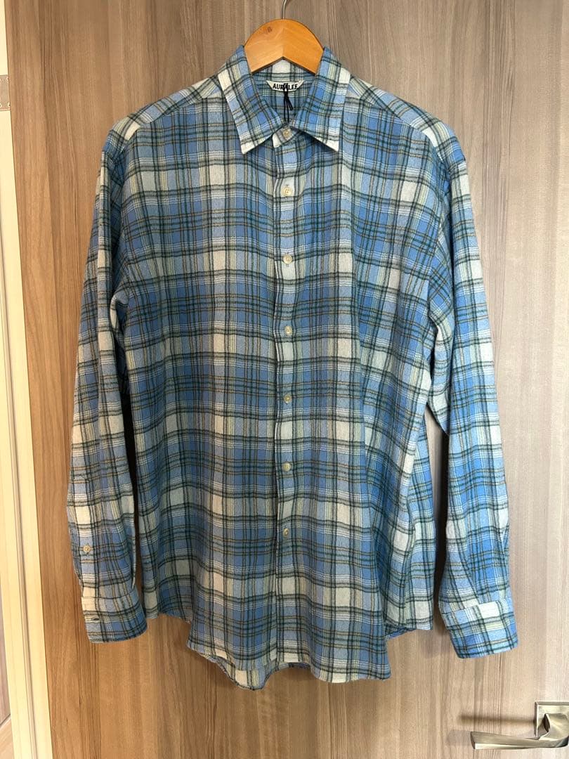 トップス AURALEE AIRY WOOL CHECK SHIRT 24AW