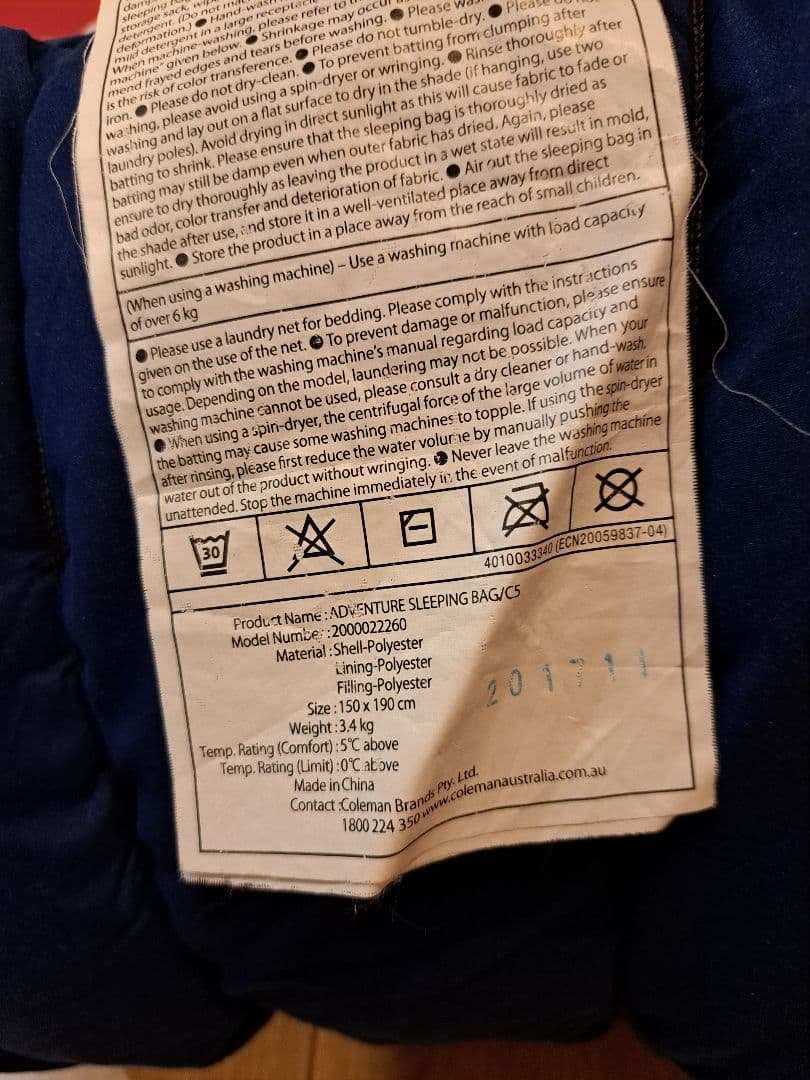Coleman 寝袋 アドベンチャースリーピングバッグ C5 3個セット